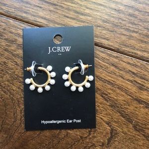 Jcrew pearl hoop earrings